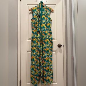Bright and Beautiful Vibrant Floral Sleeveless Jumpsuit S